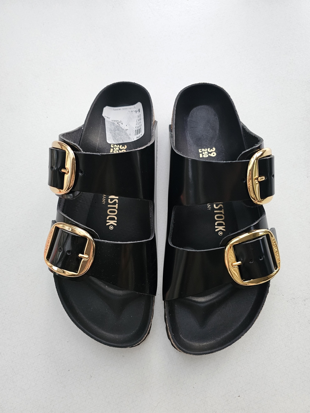 Birkenstock Arizona Black Patent Leather Big Buckle Sandals